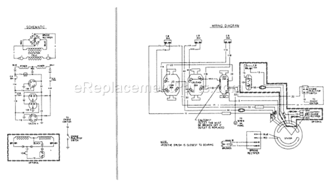Page B Diagram and Parts List for 5548-0  Briggs and Stratton Generator